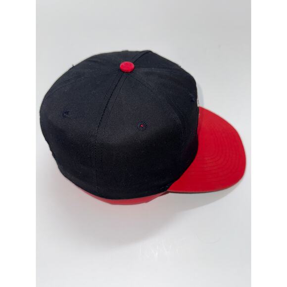 Vintage Chicago Bulls AJD Snapback Hat 90s NBA Jordan Black Red - Picture 4 of 5